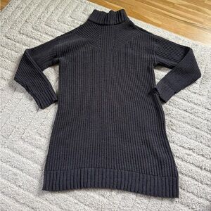 American Eagle Outfitters Black Ribbed Mock Neck Sweater Dress